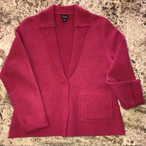 Eileen Fisher Sm pink boiled wool jacket